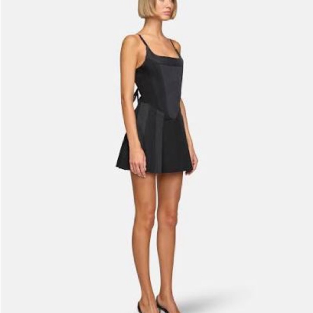 NWT EB Denim Polka Dress Viral Taylor Swift Black Coset Mini Dress Sz L